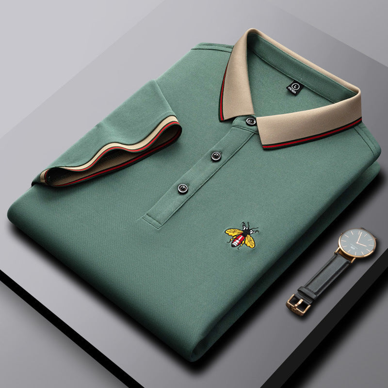 Thin ice silk embroidered polos