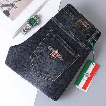 Men's Elastic High-end Business Casual Jeans