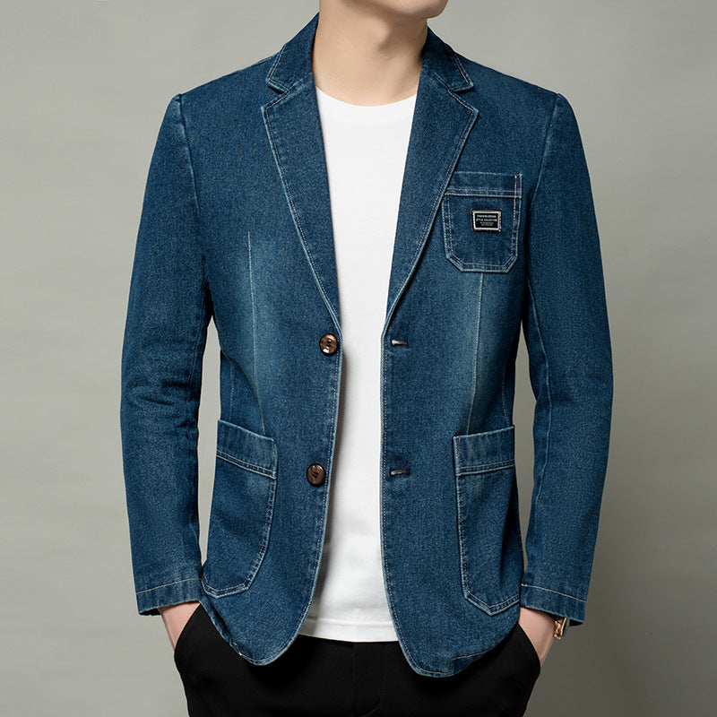 Denim cotton blazer jacket