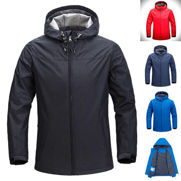 Men's Casual Outdoor Windproof and Rainproof Hooded Jacket