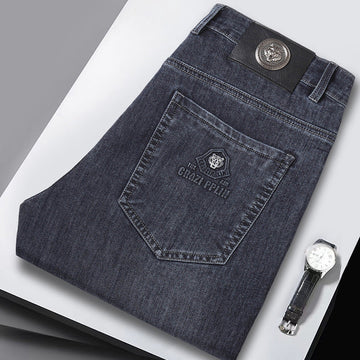 Men's High-end Business Large Size Stretch Slim Straight Jeans