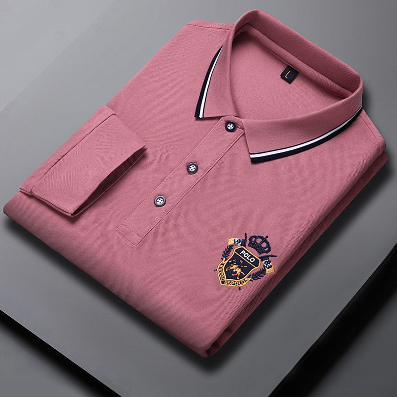 Men's Lapel Embroidered Polo Shirt