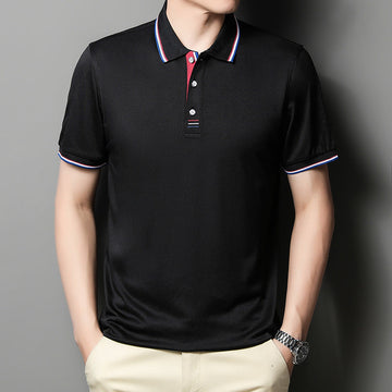 Men's lapel casual embroidered polo shirt