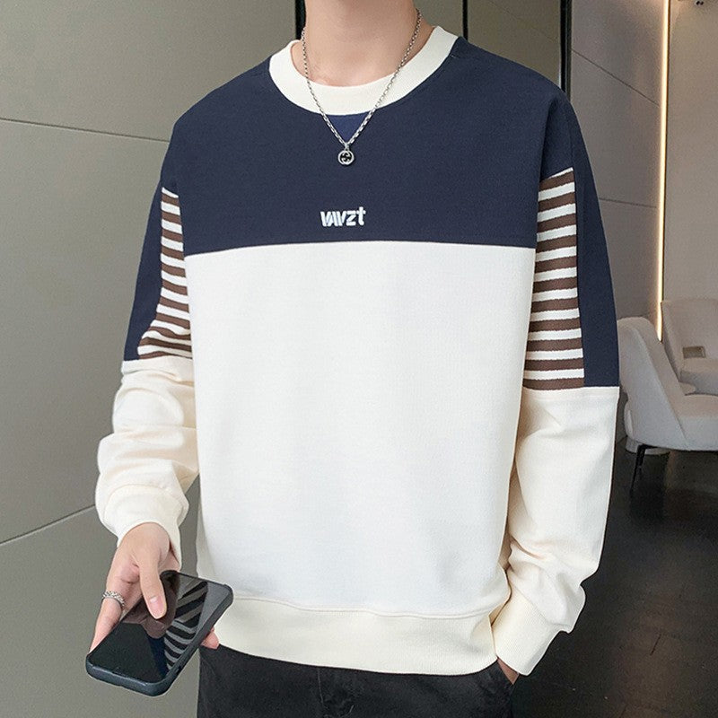 Men's Color Contrast Panel Loose Sweater