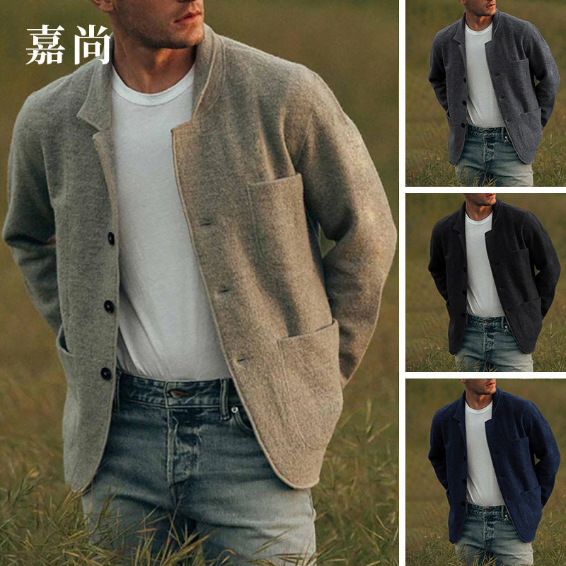 Men's Solid Color Fashion Casual Jacket