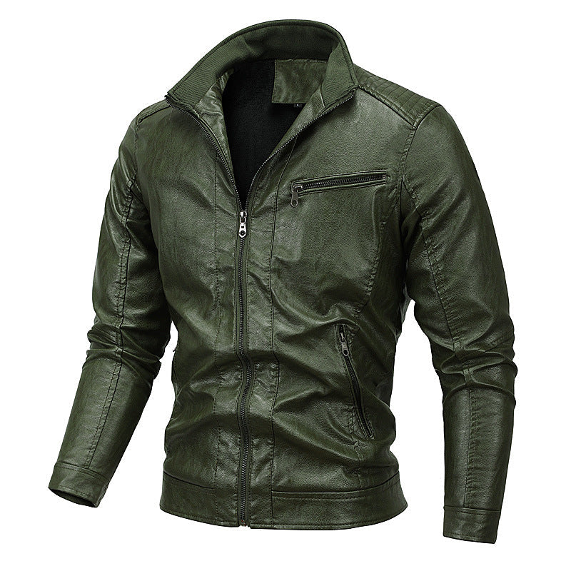 Men's New Fleece Leather Jacket