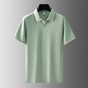 Men's New Color Block Business Casual Polo Shirt