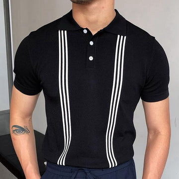 Summer Striped Casual Short Sleeve Slim Fit POLO Shirt