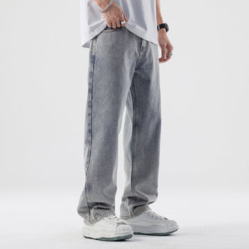 New Men's Cotton Straight Jeans