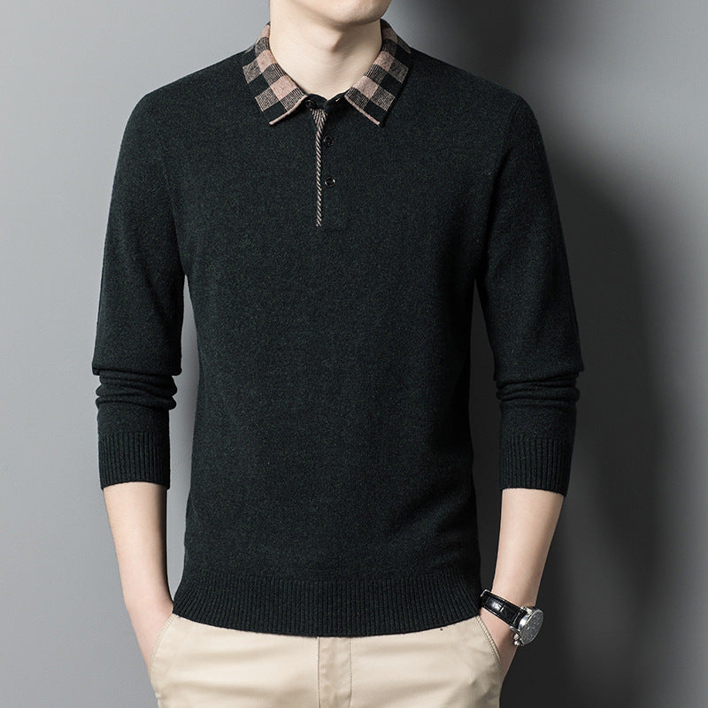 2022 Business Casual Solid Color Wool Knit Sweater