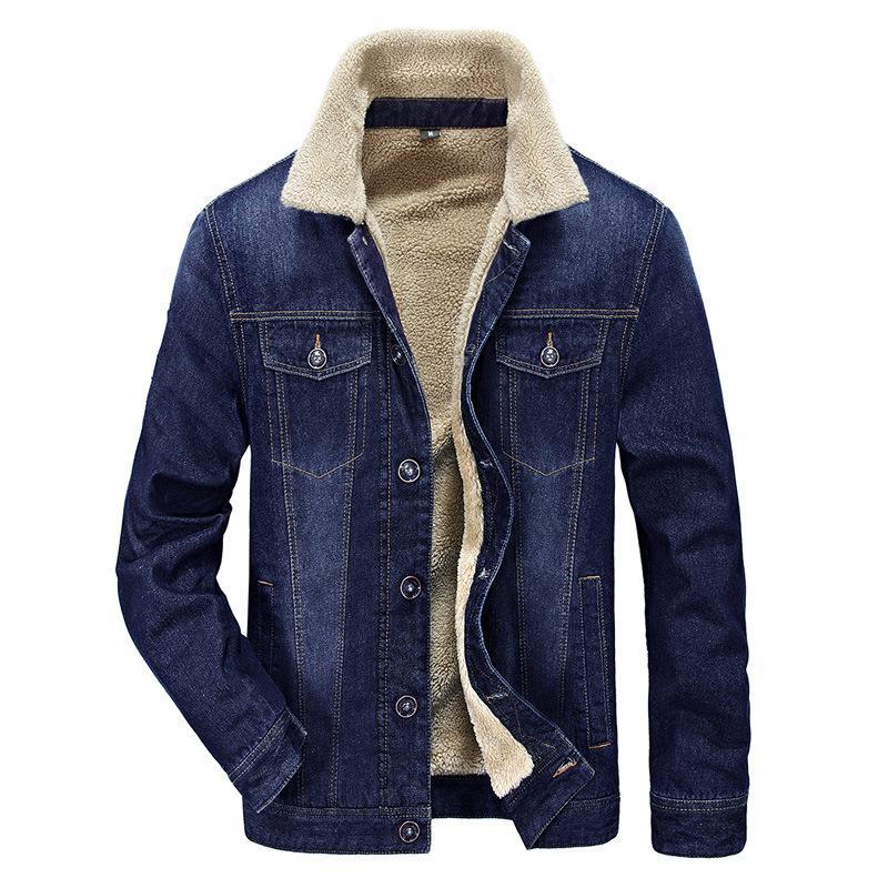 Men's Winter Plus Fleece Warm Fashion Denim Jacket