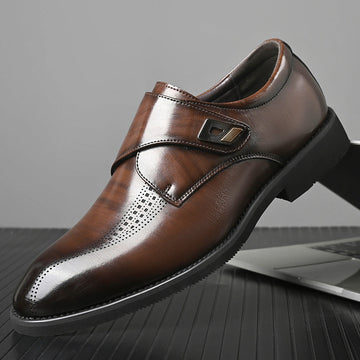 New Men's Velcro Gentleman Leather Shoes