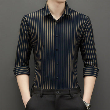 Simple Striped Non-iron Long-sleeved Shirt