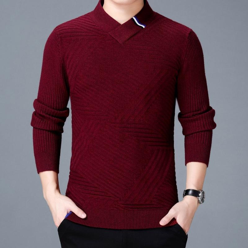 Men's Bottoming Shirt V-neck Warm Sweater