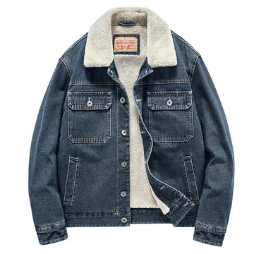 Men's vintage velvet denim jacket