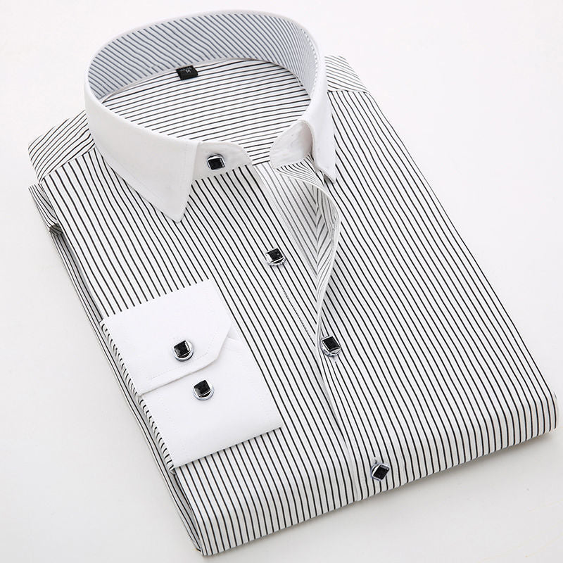 Men's Non-Iron Stripe Long Sleeve Shirt