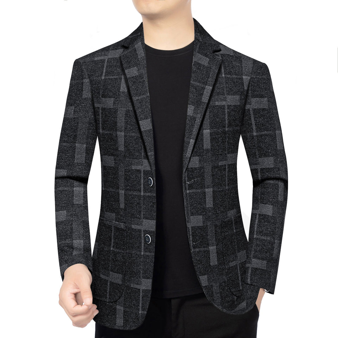 Men's Stylish Plaid Print Blazer