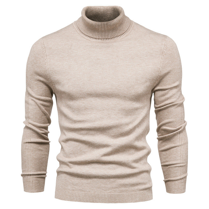 Men's Turtleneck Casual Solid Color Pullover Sweater