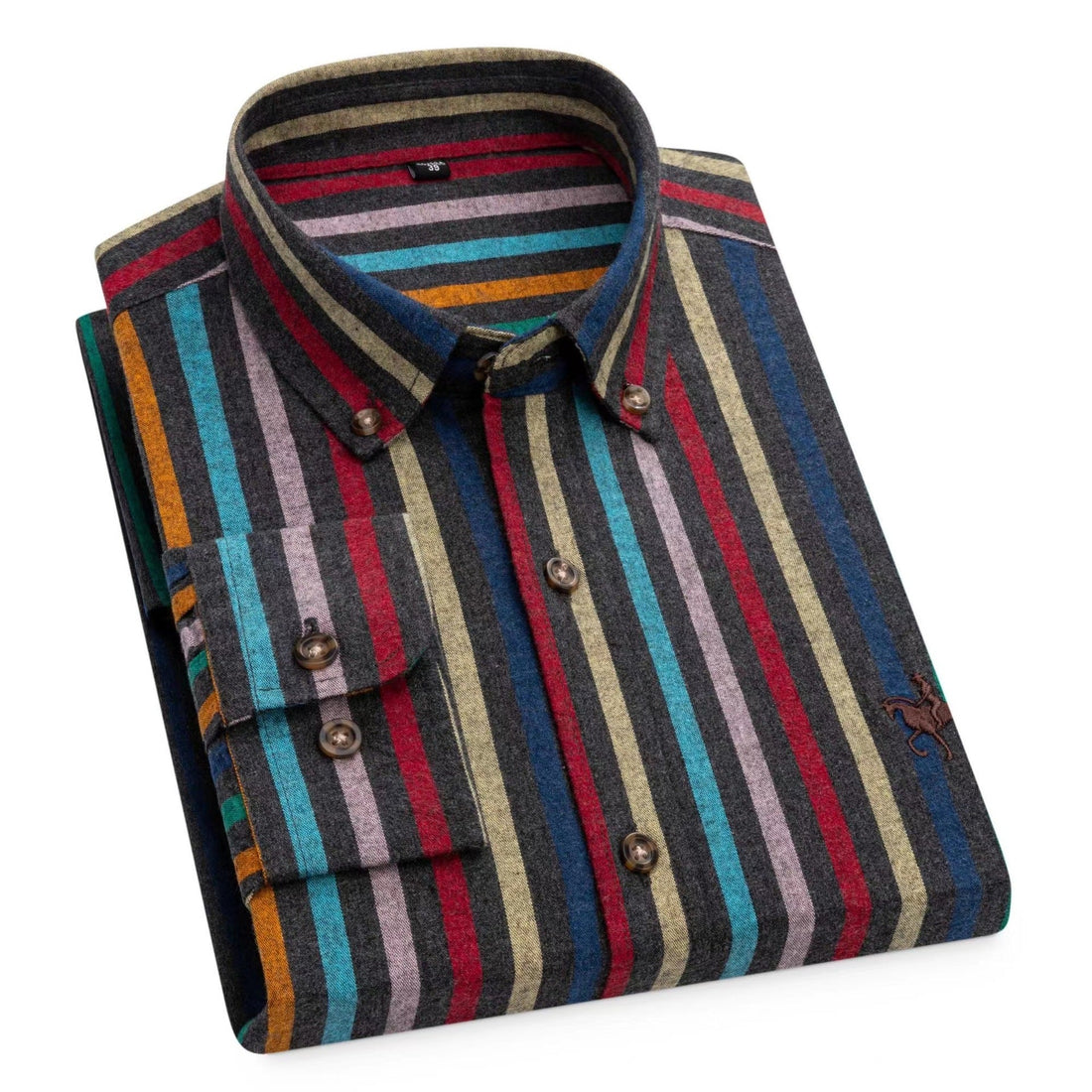 Men's 100% Cotton Embroidered Striped Shirt