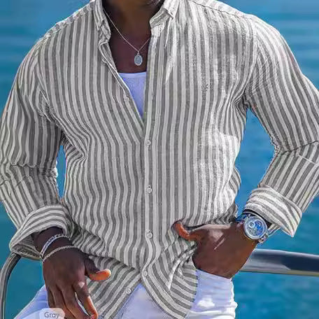 New Fashion Striped Shirt Long Sleeve Shirt