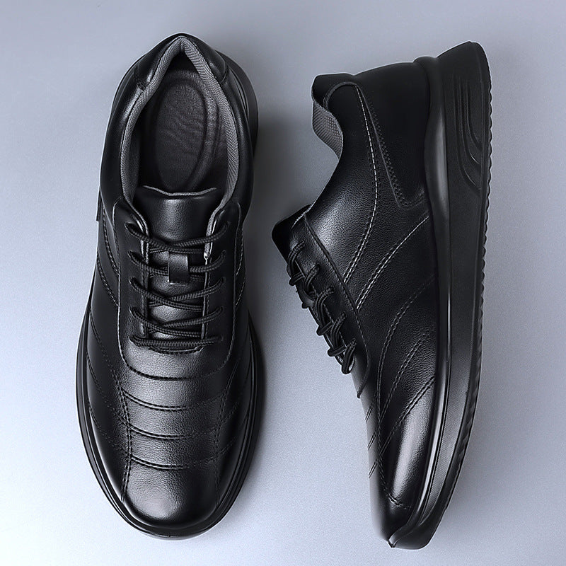 Men's New Casual and Fashionable Wear-resistant Soft-soled Soft-surface Sports Leather Shoes