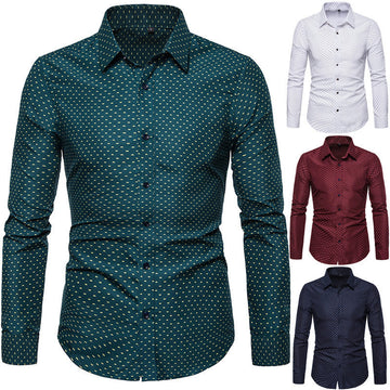 Men's Slim Floral Fashion Business Casual Shirt