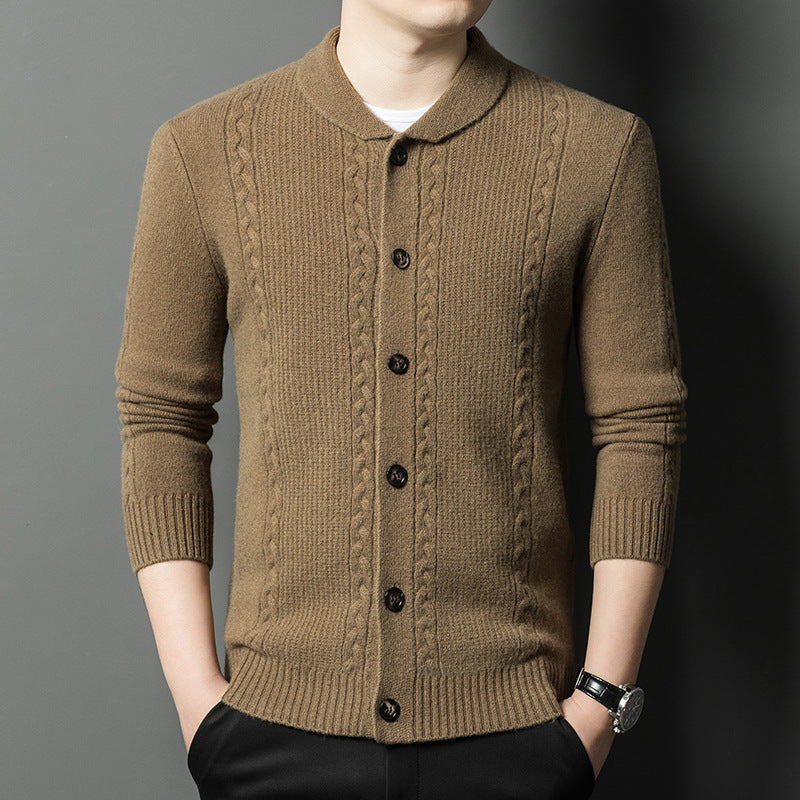 Men's New Jacquard Thickened Wool Sweater