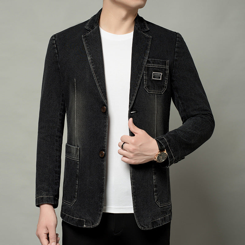 Denim cotton blazer jacket