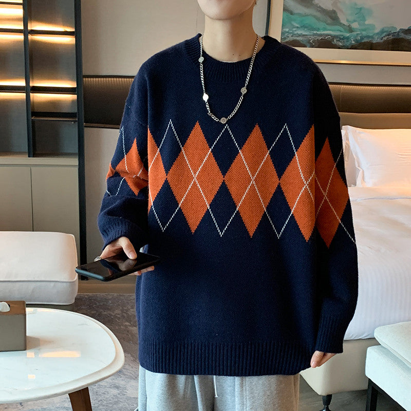 Men's Retro Diamond Sweater