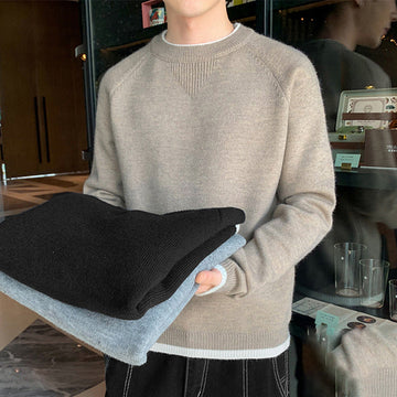 Men's Casual Loose Round Neck Sweater