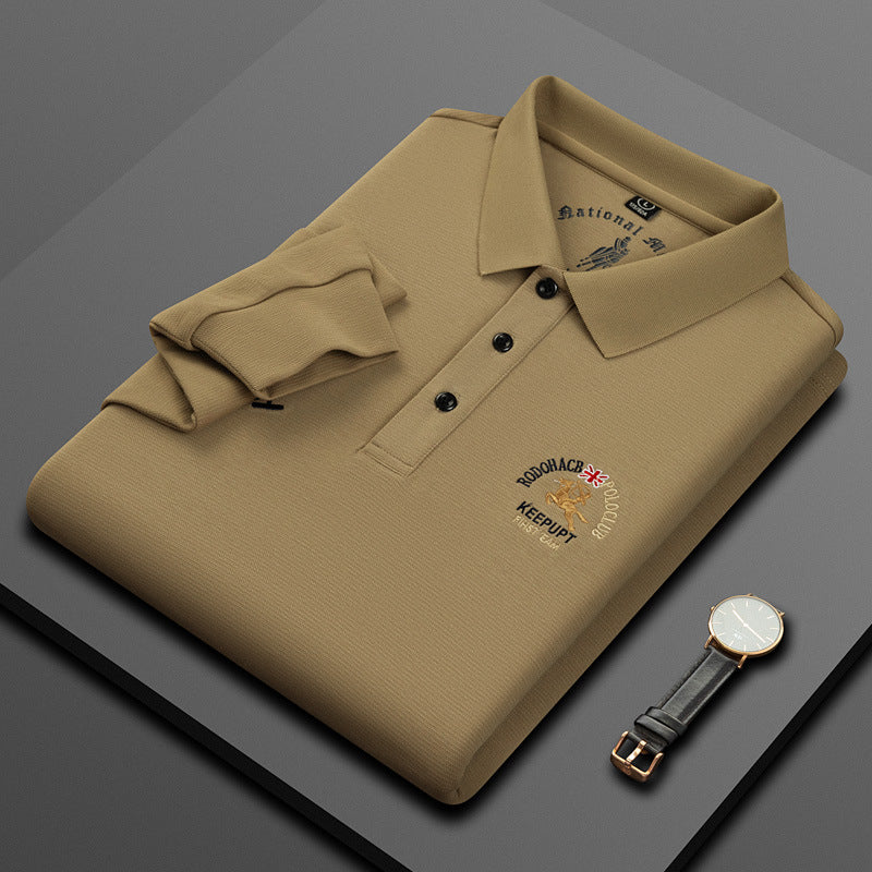 Men's Lapel Business Fashion Embroidered Polo Shirt