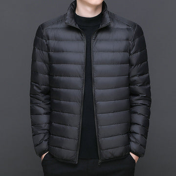 Lightweight warm solid color down jacket