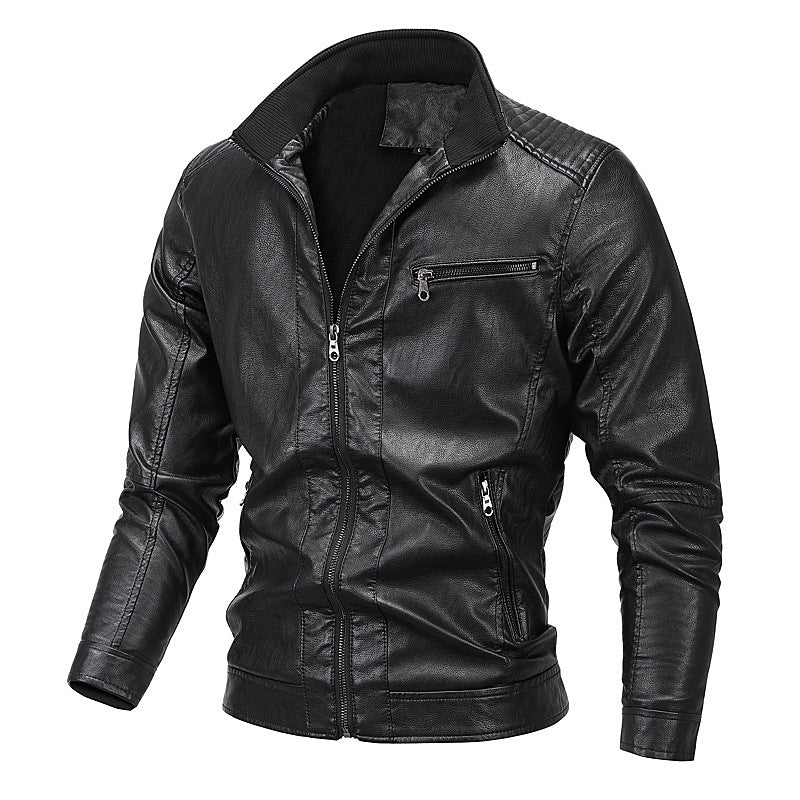 Men's New Fleece Leather Jacket