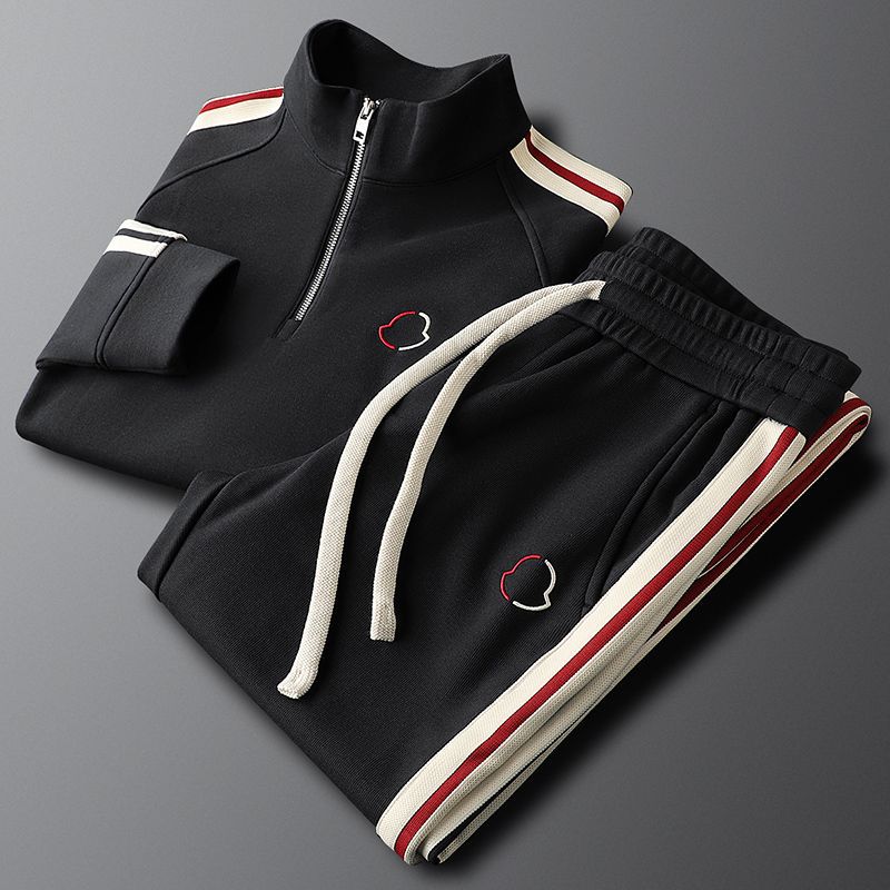 New Fashion Striped Casual Sports Sweater Suit