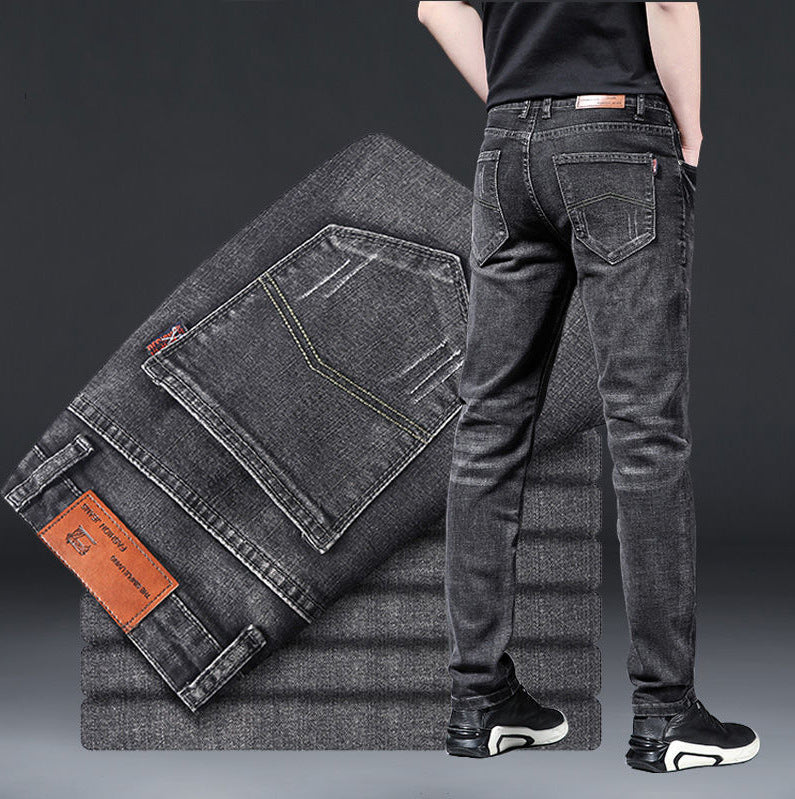 All-match straight-leg casual jeans