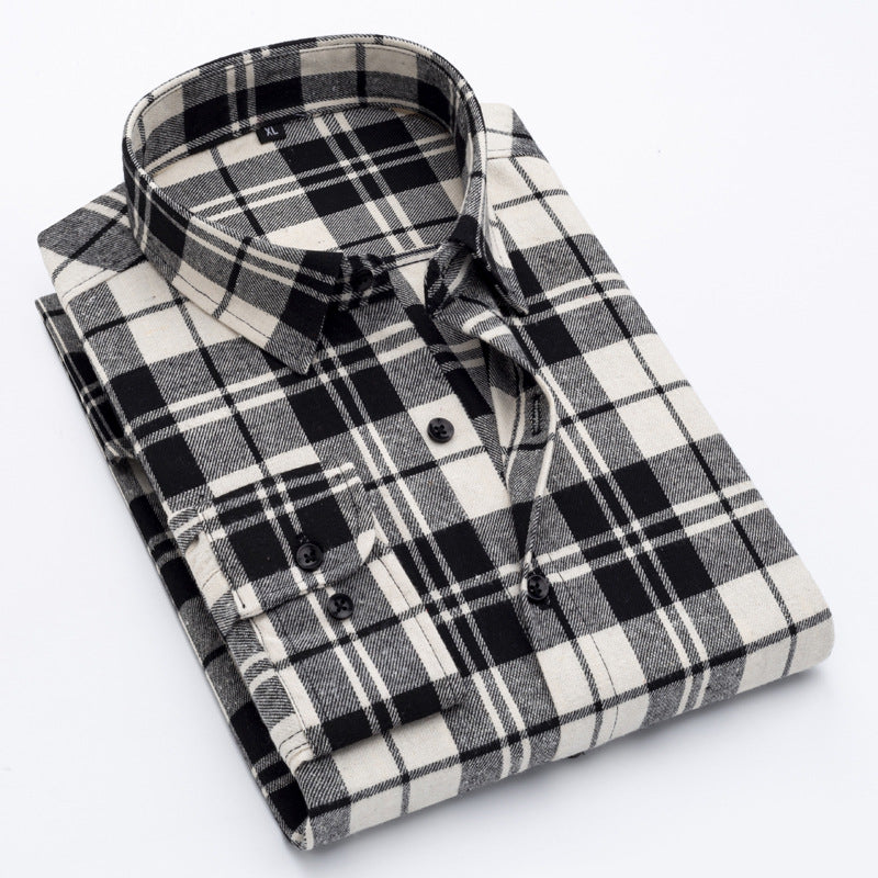 Men's Casual Long Sleeve Plaid Shirt