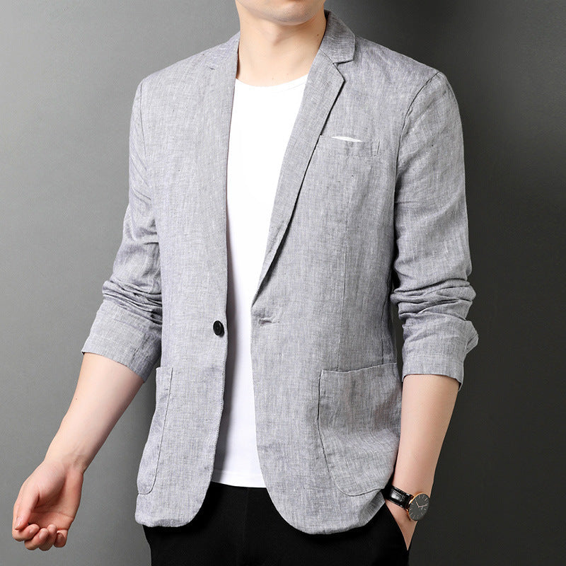 Men's 100% linen casual blazer