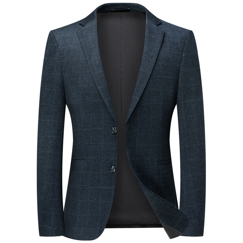 Men's Winter Nylon Stretch Casual Plaid Blazer