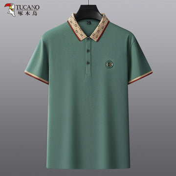 Embroidered Breathable Business Casual Solid Color Polo Shirt