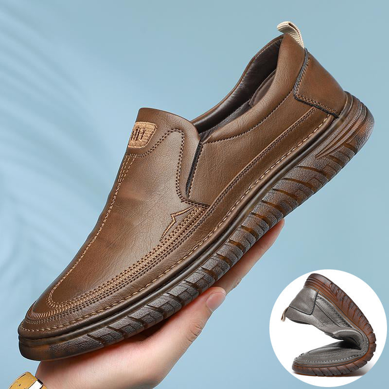 Men's Soft-soled Wear-resistant Low-top Casual Leather Driving Shoes