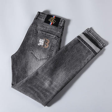 Embroidered high-end stretch jeans