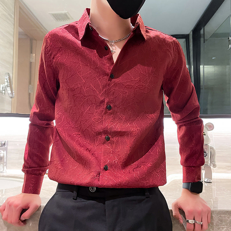 Men's High-end Trendy Casual Long-sleeved Shirt