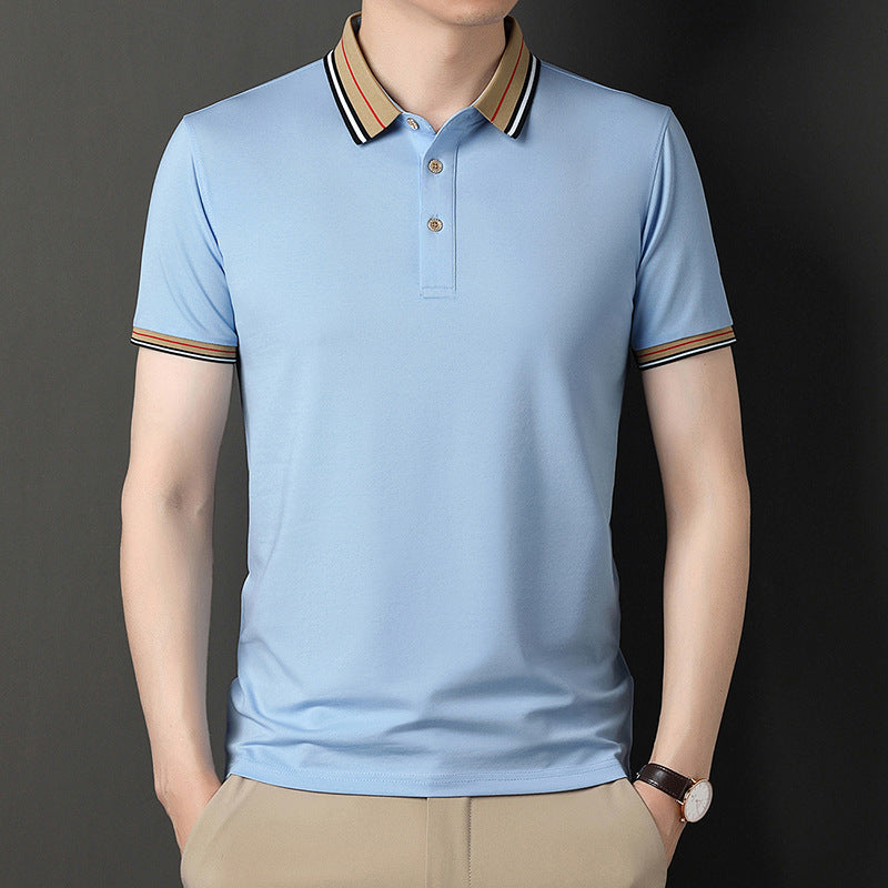 New loose solid color polo shirt