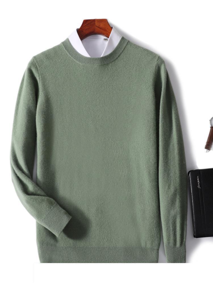 2023 New Men's Round Neck Casual Business Knitted Cashmere Sweater