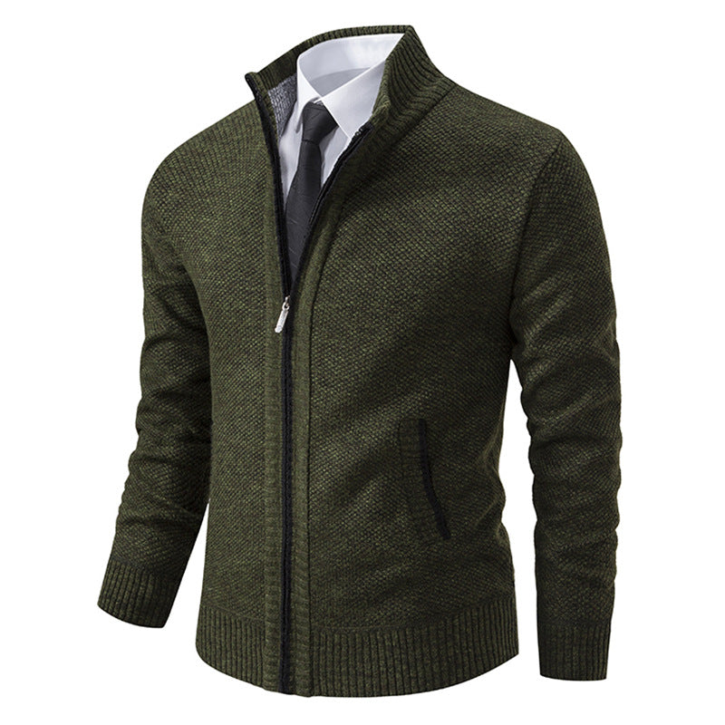 2023 New Autumn and Winter Men's Knitted Sweater Zipper Jacket