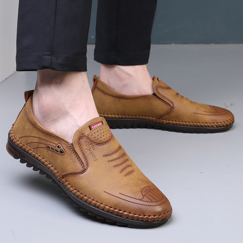 Trendy new soft-soled versatile casual leather shoes