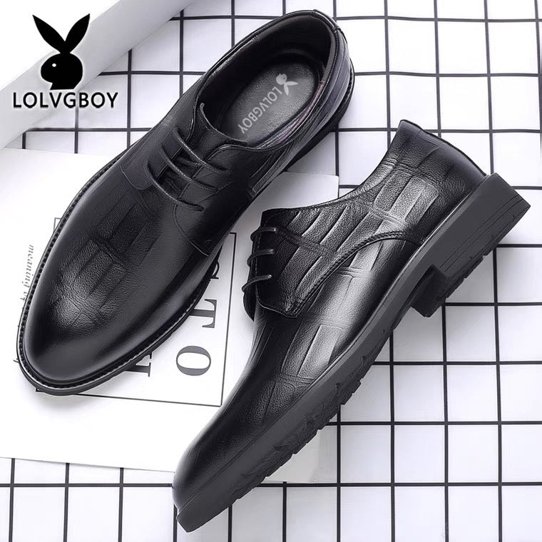 Men's Business Large Size Breathable Casual Soft-soled Leather Shoes