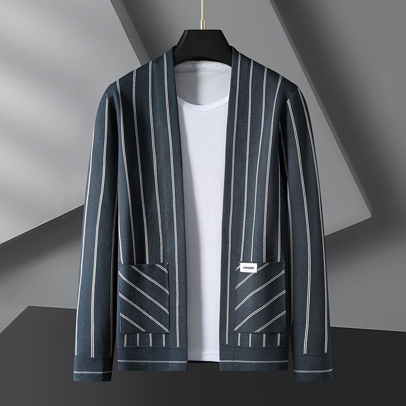 Men's Casual Loose Striped Fashion Knitted Cardigan