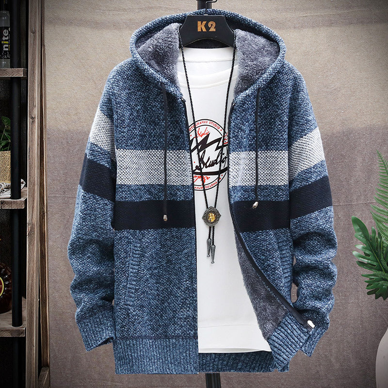 Men's Simple Loose Fleece Knit Jacket