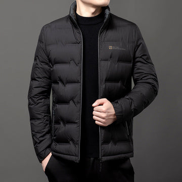 Men's Lightweight Duck Down Short Stand Collar Jacket